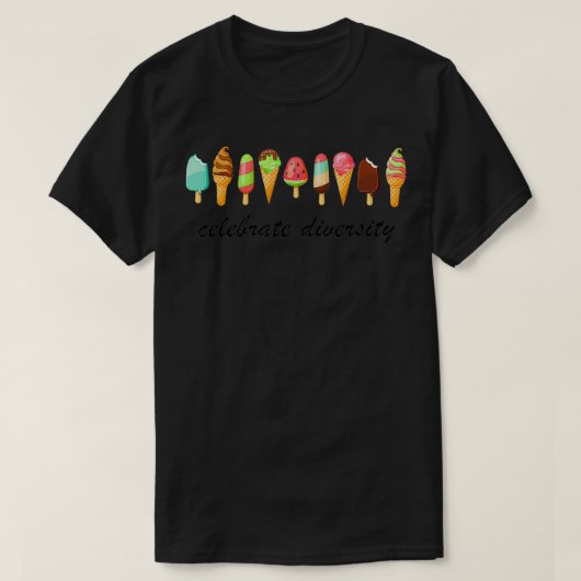 VIEREN DIVERSITY Ice Cream Lover Gift Funny Pop T-shirt (Design voorkant)