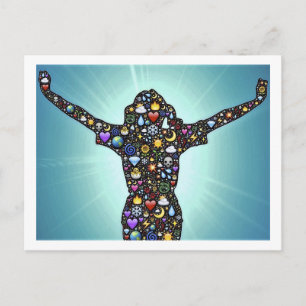 Vieren Earth Natuur Sun Moon Stars Joy Happy Briefkaart