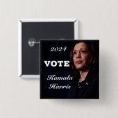 VIEREN EN STEMMEN OP KAMALA HARRIS VIERKANTE BUTTON 5,1 CM (Voorkant /achterkant)