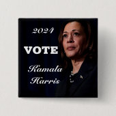 VIEREN EN STEMMEN OP KAMALA HARRIS VIERKANTE BUTTON 5,1 CM (Voorkant)
