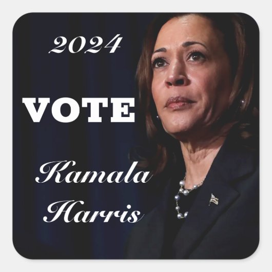 VIEREN EN STEMMEN OP KAMALA HARRIS VIERKANTE STICKER (Voorkant)