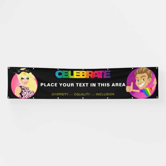 "VIEREN" Gepersonaliseerde Pride Parade/Wall Banne Spandoek (Horizontaal)