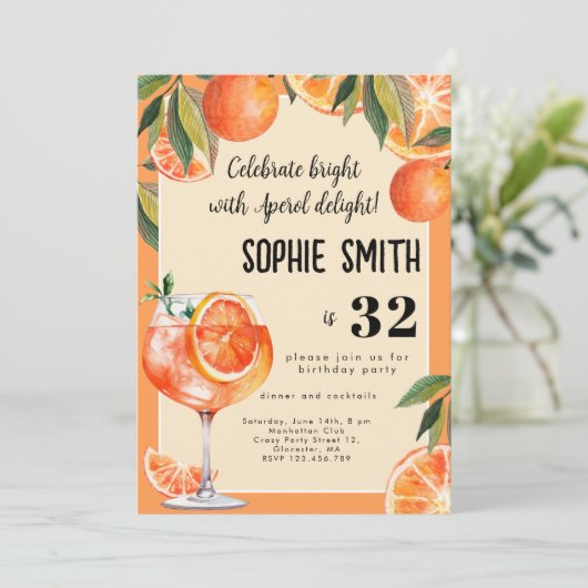 Vieren helder met Aperol verrukking verjaardag Kaart (Staand voorkant)