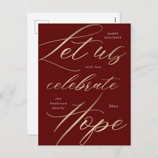 vieren het briefkaart van de feestdag van het hoop (Voorkant / Achterkant)