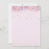 Vieren in roze: Confetti Balloon 4e verjaardag Kaart (Achterkant)