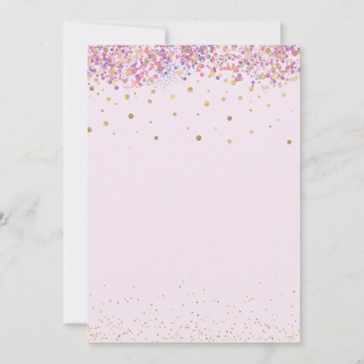 Vieren in roze: Confetti Balloon 4e verjaardag Kaart (Achterkant)