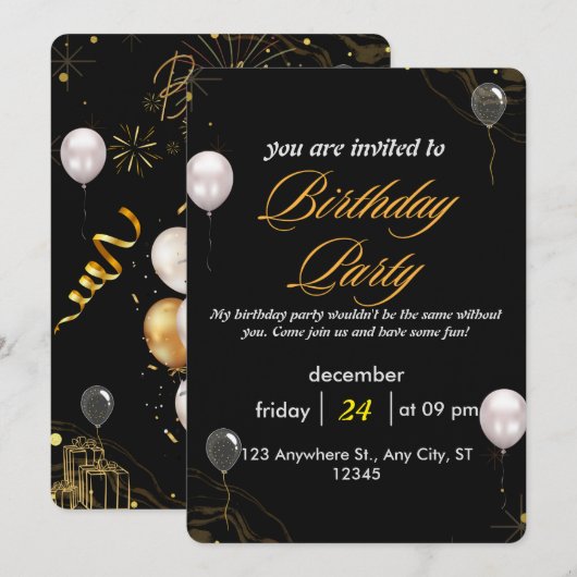 Vieren in stijl - gepersonaliseerde verjaardagsfee kaart (Voorkant / Achterkant)