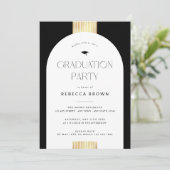 Vieren in zwart en goud: Modern Photo Afstuderen Kaart (Staand voorkant)
