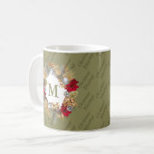 VIEREN JEZUS Kerstkrans MONOGRAM Olive Koffiemok (Voorkant links)