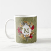 VIEREN JEZUS Kerstkrans MONOGRAM Olive Koffiemok (Links)