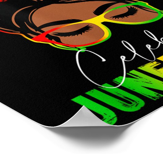 Vieren Juneteenth 1865 Afro-Amerikaanse Messy B Poster (Hoek)