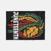 Vieren Juneteenth Lion Afro-Amerikaanse Vrijheid Fleece Deken (Voorkant (Horizontaal))