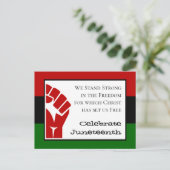 VIEREN JUNETEENTH Power Fist  tekst Briefkaart (Staand voorkant)