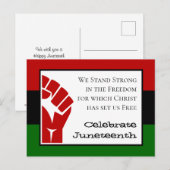 VIEREN JUNETEENTH Power Fist  tekst Briefkaart (Voorkant / Achterkant)