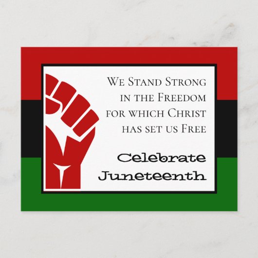 VIEREN JUNETEENTH Power Fist  tekst Briefkaart (Voorkant)