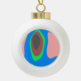 vieren keramische bal ornament