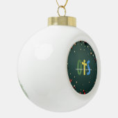 vieren keramische bal ornament (Links)