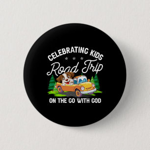 Vieren Kids Road Trip On The Go With God Vbs Ronde Button 5,7 Cm