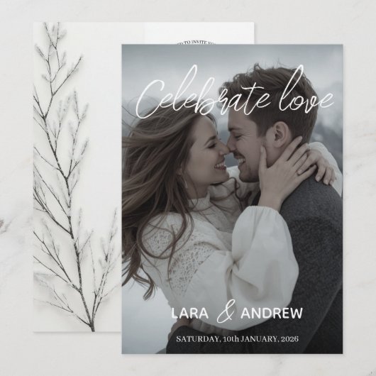 Vieren Liefde Gepersonaliseerde Eenvoudige Moderne Kaart (Voorkant / Achterkant)