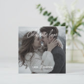 Vieren Liefde Gepersonaliseerde Eenvoudige Moderne Save The Date (Staand voorkant)