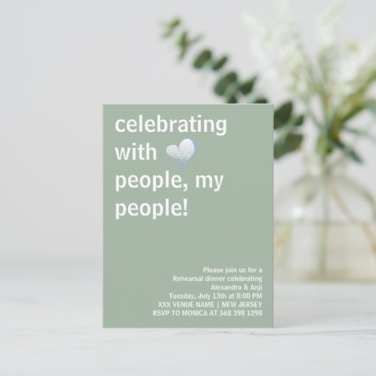 Vieren met mensen Mijn mensen repetitie diner Briefkaart (Staand voorkant)