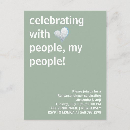 Vieren met mensen Mijn mensen repetitie diner Briefkaart (Voorkant)