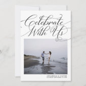 vieren met ons | Elegant Photo Wedding Invitati Kaart (Voorkant)