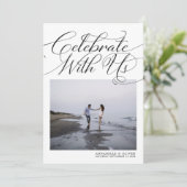 vieren met ons | Elegant Photo Wedding Invitati Kaart (Staand voorkant)