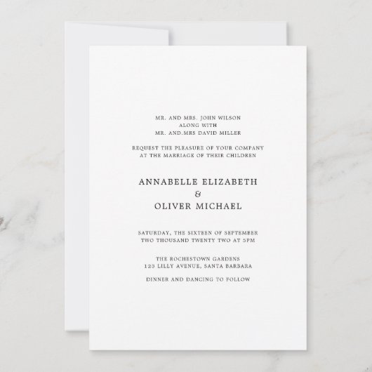 vieren met ons | Elegant Photo Wedding Invitati Kaart (Achterkant)