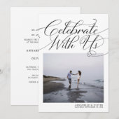 vieren met ons | Elegant Photo Wedding Invitati Kaart (Voorkant / Achterkant)