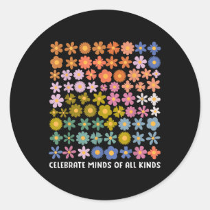 Vieren Minds van alle soorten Shirt Vrouwen Autism Ronde Sticker