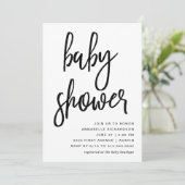 vieren | Modern Typografie-Baby shower Kaart (Staand voorkant)