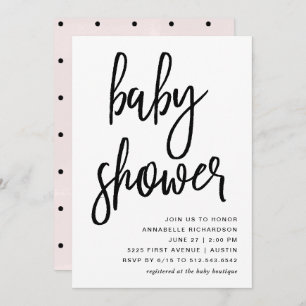 vieren   Modern Typografie-Baby shower Kaart