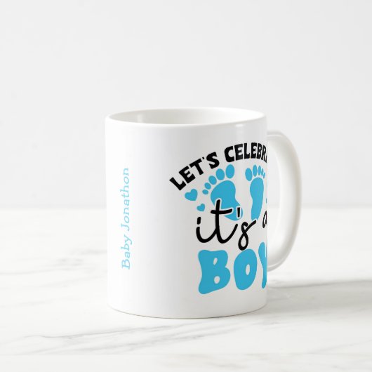 Vieren Nieuwe Baby Boy Gift Mok (Voorkant rechts)