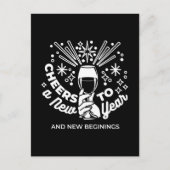 Vieren Nieuwe Beginningen Wijnglas Illustratie 2 Briefkaart (Voorkant)