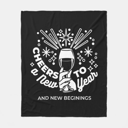 Vieren Nieuwe Beginningen Wijnglas Illustratie 2 Fleece Deken (Voorkant)