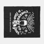 Vieren Nieuwe Beginningen Wijnglas Illustratie 2 Fleece Deken (Voorkant (Horizontaal))