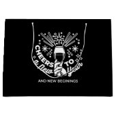 Vieren Nieuwe Beginningen Wijnglas Illustratie 2 Groot Cadeauzakje (Voorkant)