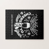 Vieren Nieuwe Beginningen Wijnglas Illustratie 2 Legpuzzel (Horizontaal)