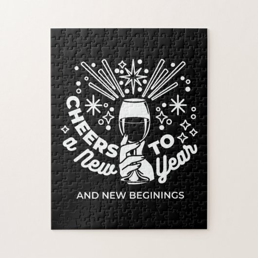 Vieren Nieuwe Beginningen Wijnglas Illustratie 2 Legpuzzel (Verticaal)
