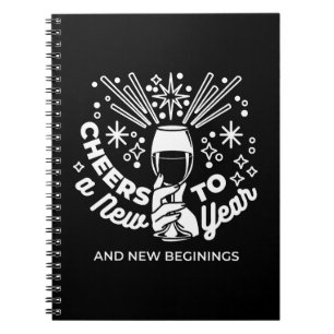 Vieren Nieuwe Beginningen Wijnglas Illustratie 2 Notitieboek