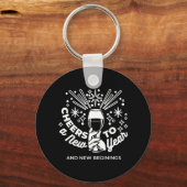 Vieren Nieuwe Beginningen Wijnglas Illustratie 2 Sleutelhanger (Voorkant)