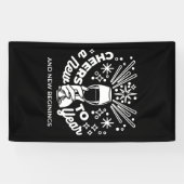 Vieren Nieuwe Beginningen Wijnglas Illustratie 2 Spandoek (Horizontaal)