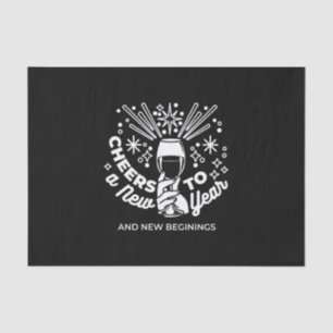 Vieren Nieuwe Beginningen Wijnglas Illustratie 2 Tissuepapier