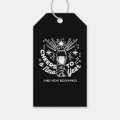 Vieren Nieuwe Beginningen Wijnglas Illustratie Cadeaulabel (Voorkant)