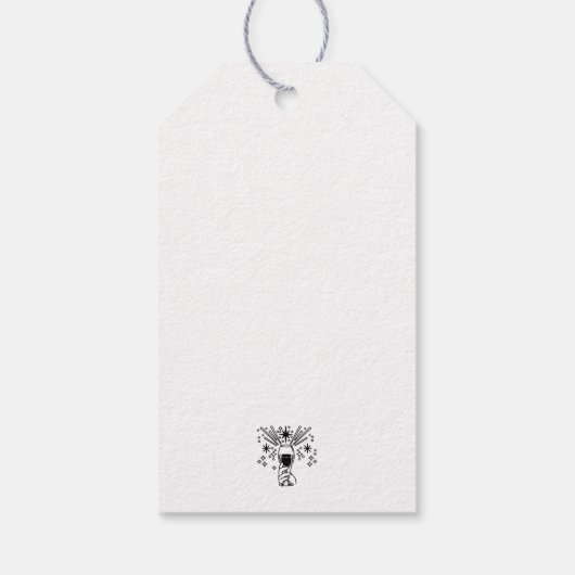 Vieren Nieuwe Beginningen Wijnglas Illustratie Cadeaulabel (Achterkant)