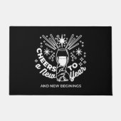 Vieren Nieuwe Beginningen Wijnglas Illustratie Deurmat (Voorkant)