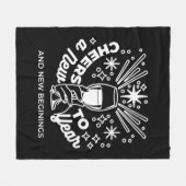 Vieren Nieuwe Beginningen Wijnglas Illustratie Fleece Deken (Voorkant (Horizontaal))
