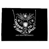 Vieren Nieuwe Beginningen Wijnglas Illustratie Groot Cadeauzakje (Achterkant)