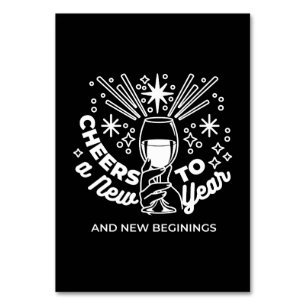 Vieren Nieuwe Beginningen Wijnglas Illustratie Kaart